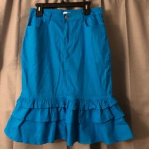 Jade Mackenzie teal skirt